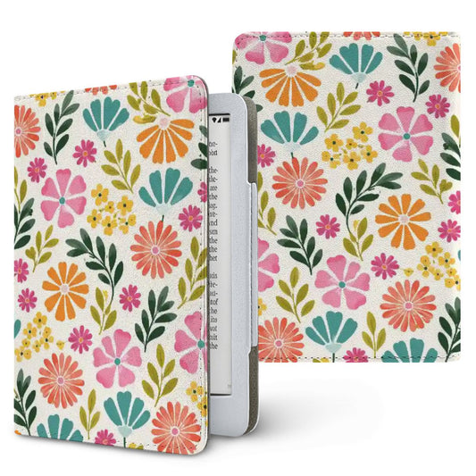 Bright Folk Floral Kindle case, printed front and back, fits Kindle Paperwhite 6.8 and 7 inch and Colorsoft