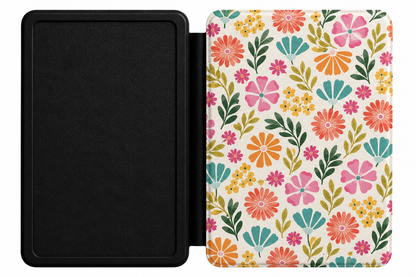 Bright Folk Floral Kindle case front cover — bright folk floral print