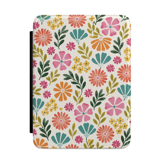 Bright Painterly Floral Kindle Case - front view