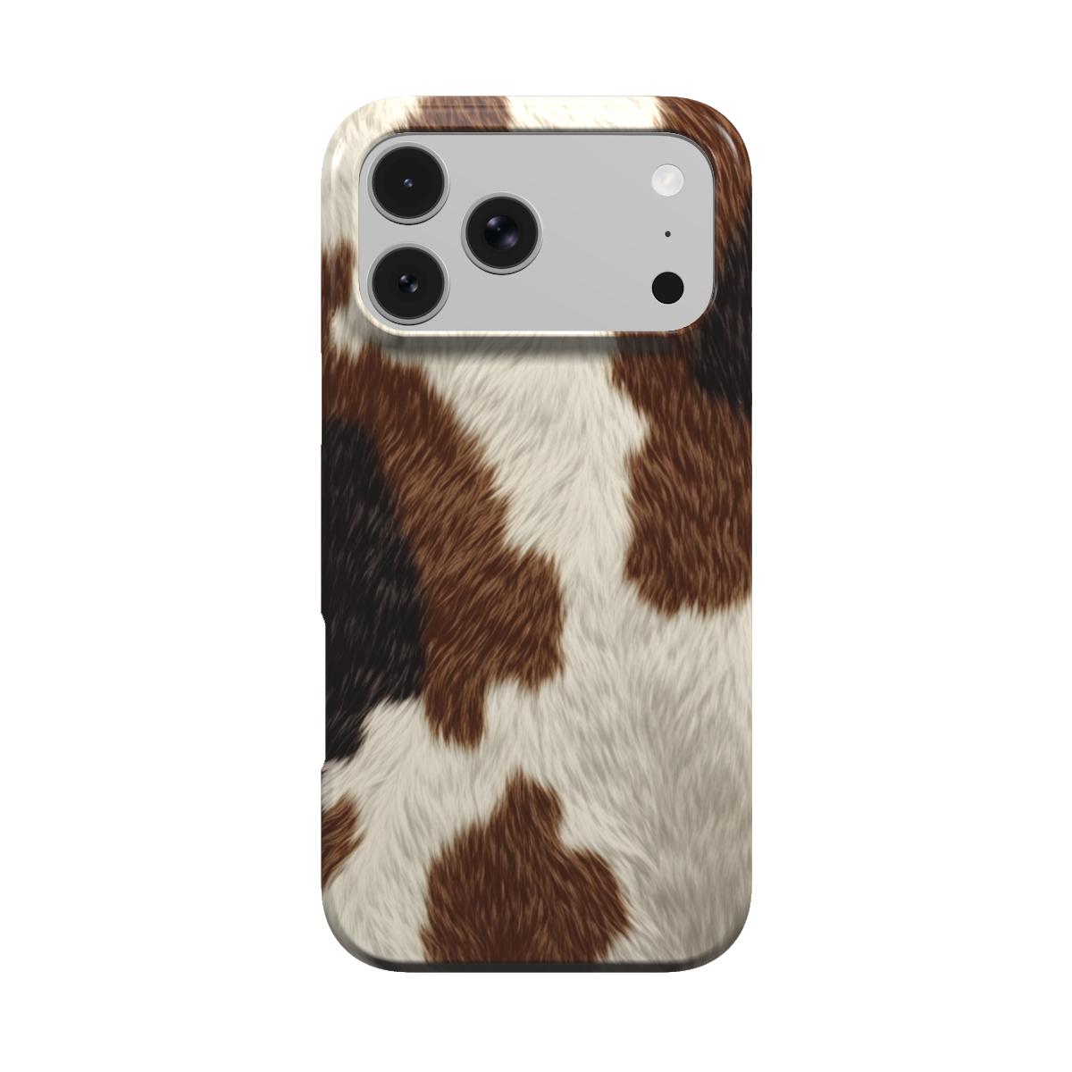 Brown Cowhide phone case – MagSafe iPhone case, front view
