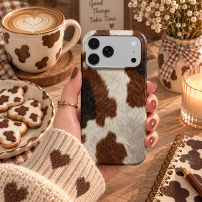 Brown Cowhide phone case – MagSafe iPhone case, styled photo