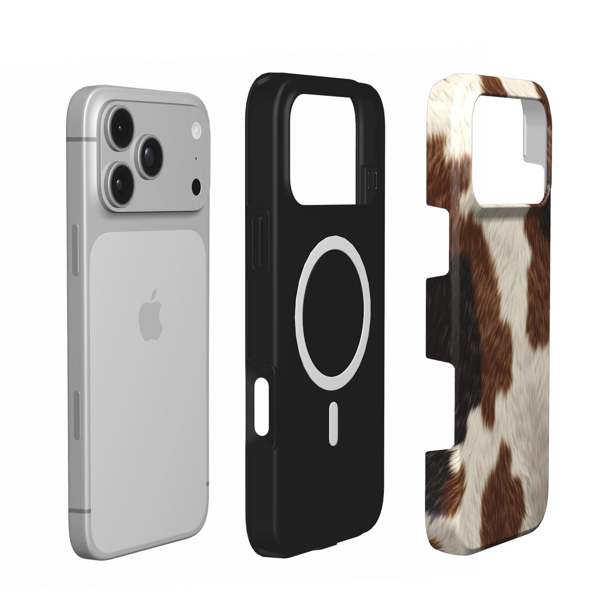 Brown Cowhide phone case – MagSafe iPhone case, second detail view