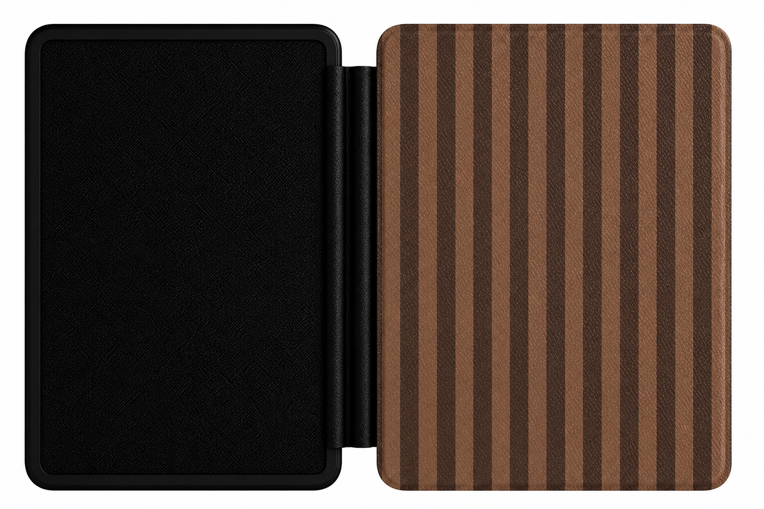 Brown Stripe Kindle case front cover — heritage brown stripe print