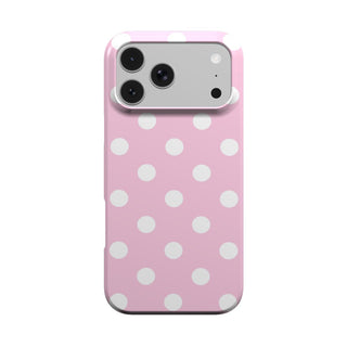 Bubblegum Polka Dot phone case – MagSafe iPhone case, front view