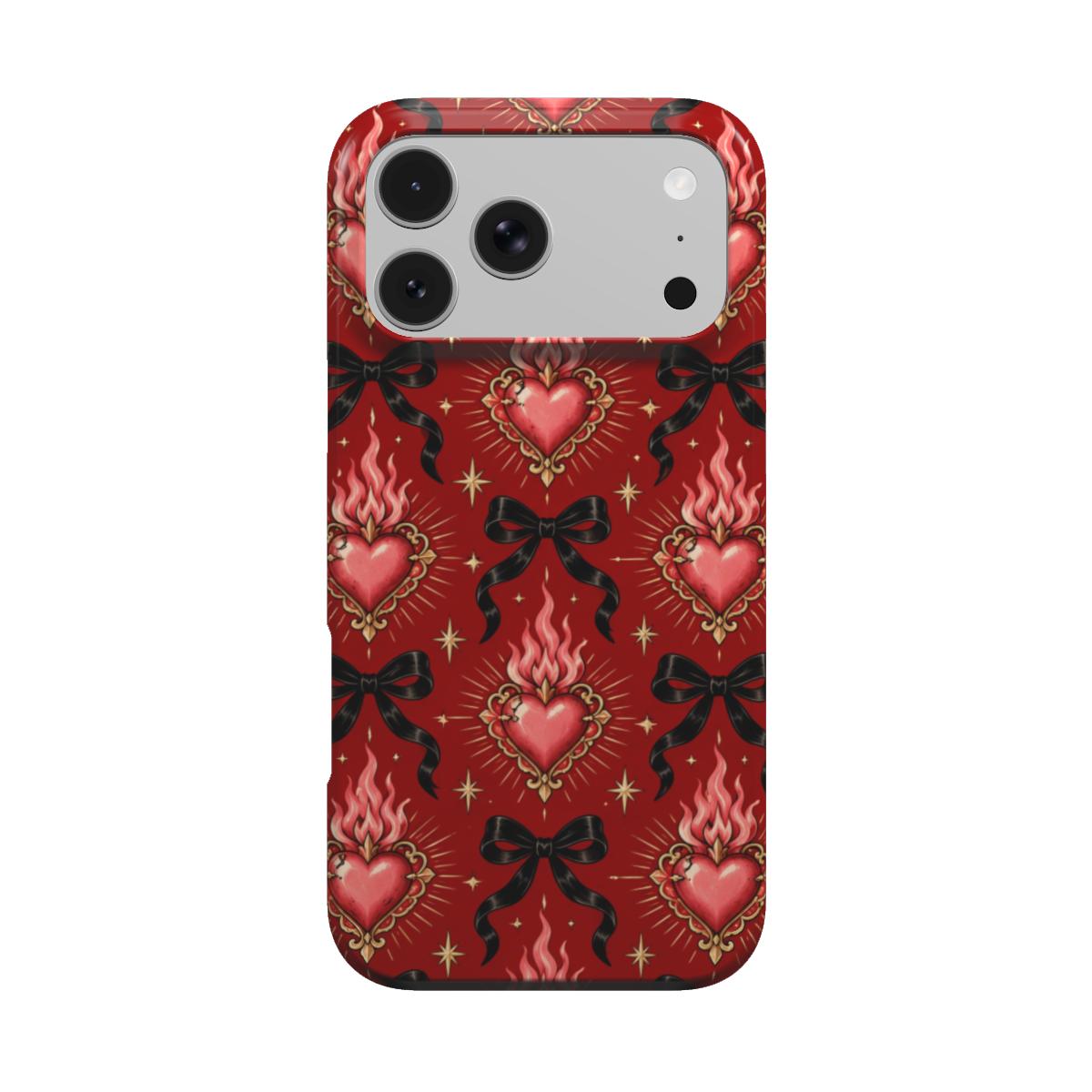 Burning Hearts & Bows phone case – MagSafe iPhone case, front view