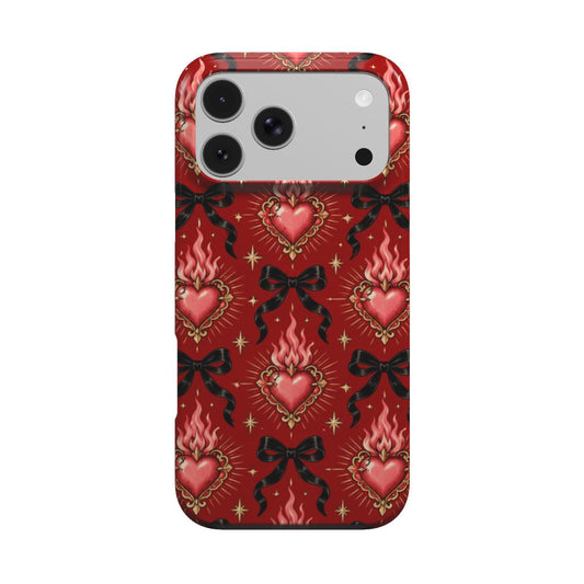 Burning Hearts & Bows phone case – MagSafe iPhone case, front view