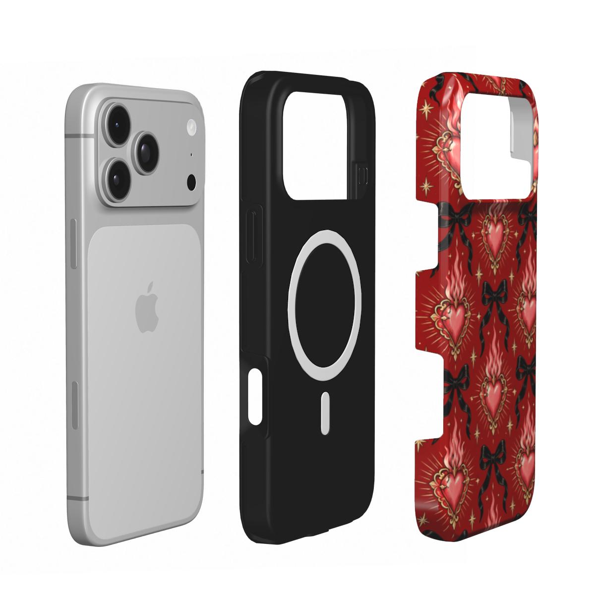 Burning Hearts & Bows phone case – MagSafe iPhone case, second detail view