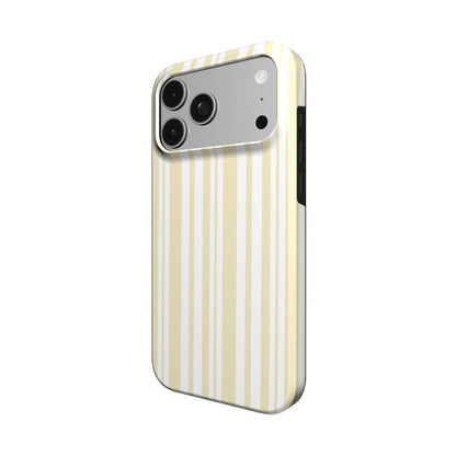 Butter Ticking Stripe phone case – MagSafe iPhone case, detail view