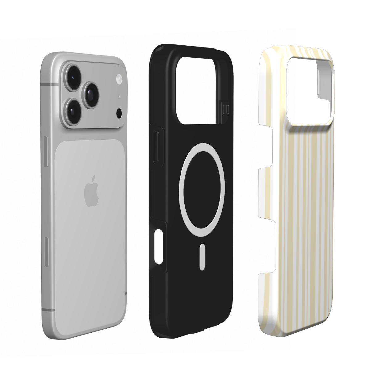 Butter Ticking Stripe phone case – MagSafe iPhone case, second detail view