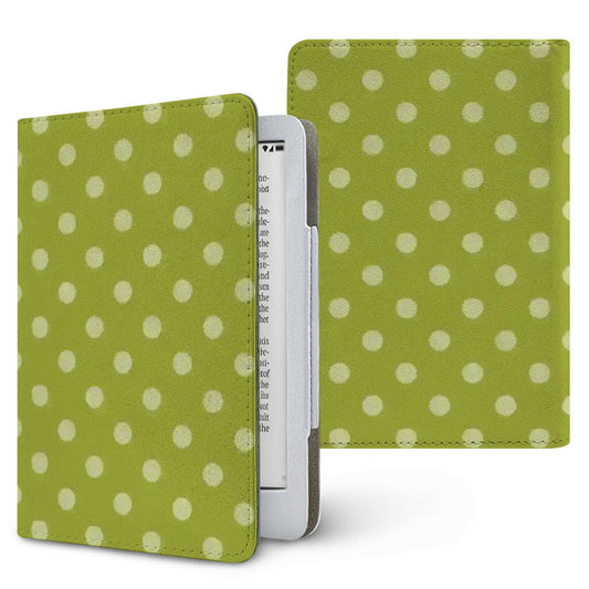 Olive Polka Dot Kindle case, printed front and back, fits Kindle Paperwhite 6.8 and 7 inch and Colorsoft