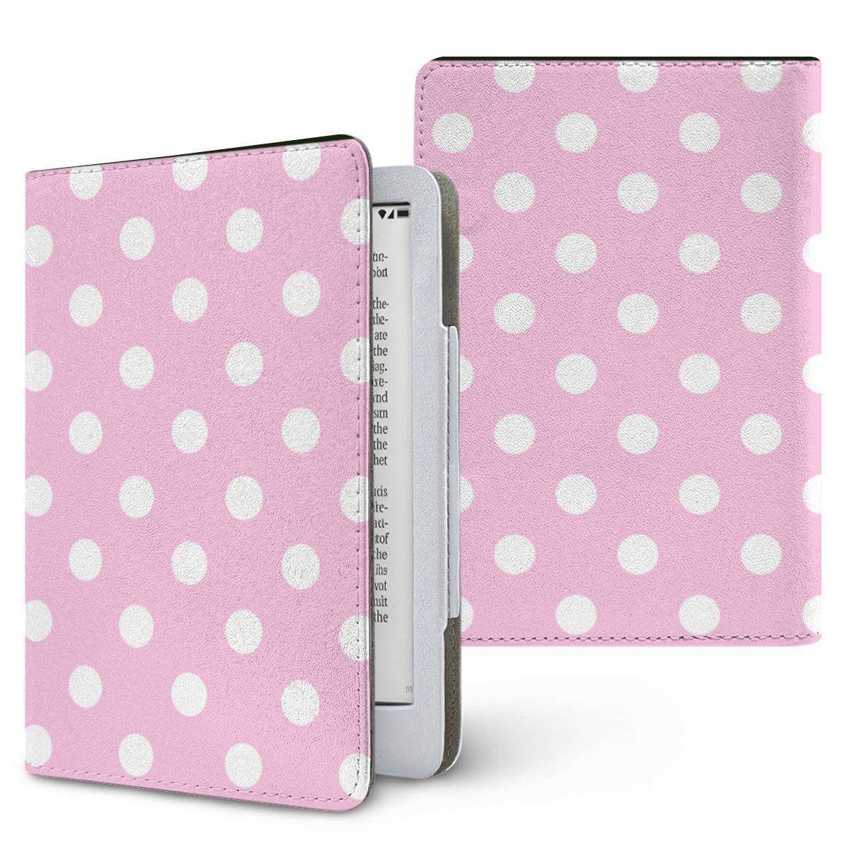 Bubblegum Polka Dot Kindle case — pink dot, printed front and back