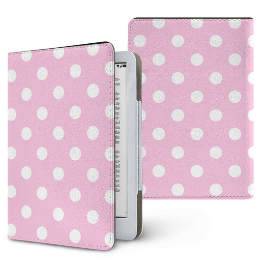 Bubblegum Polka Dot Kindle case — pink dot, printed front and back