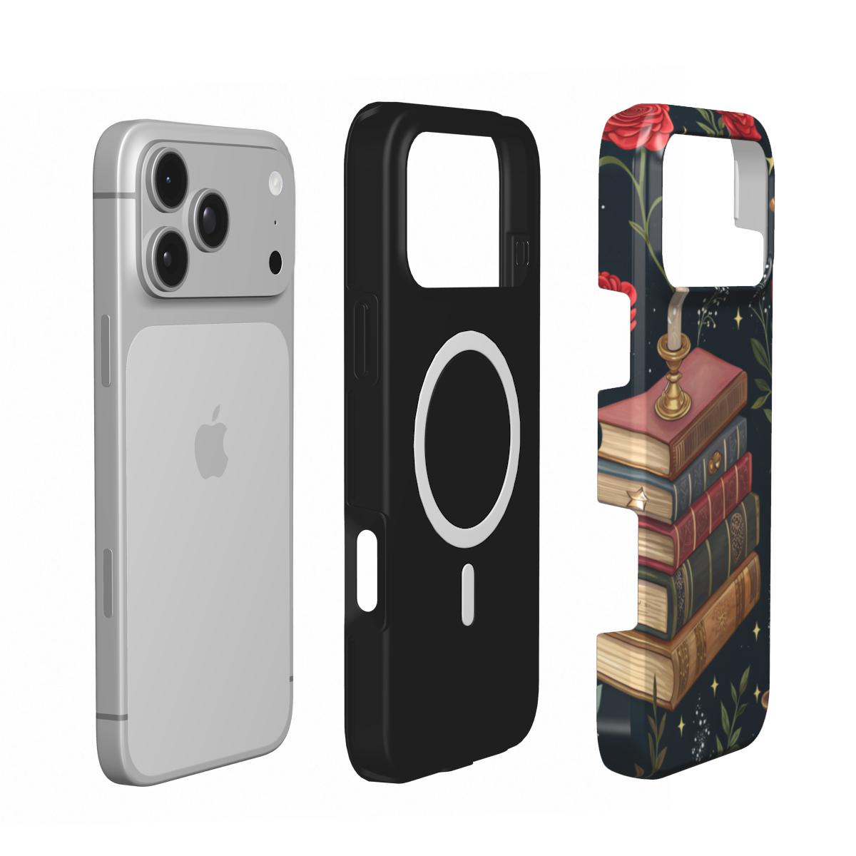 Candlelit Library phone case – MagSafe iPhone case, layer view
