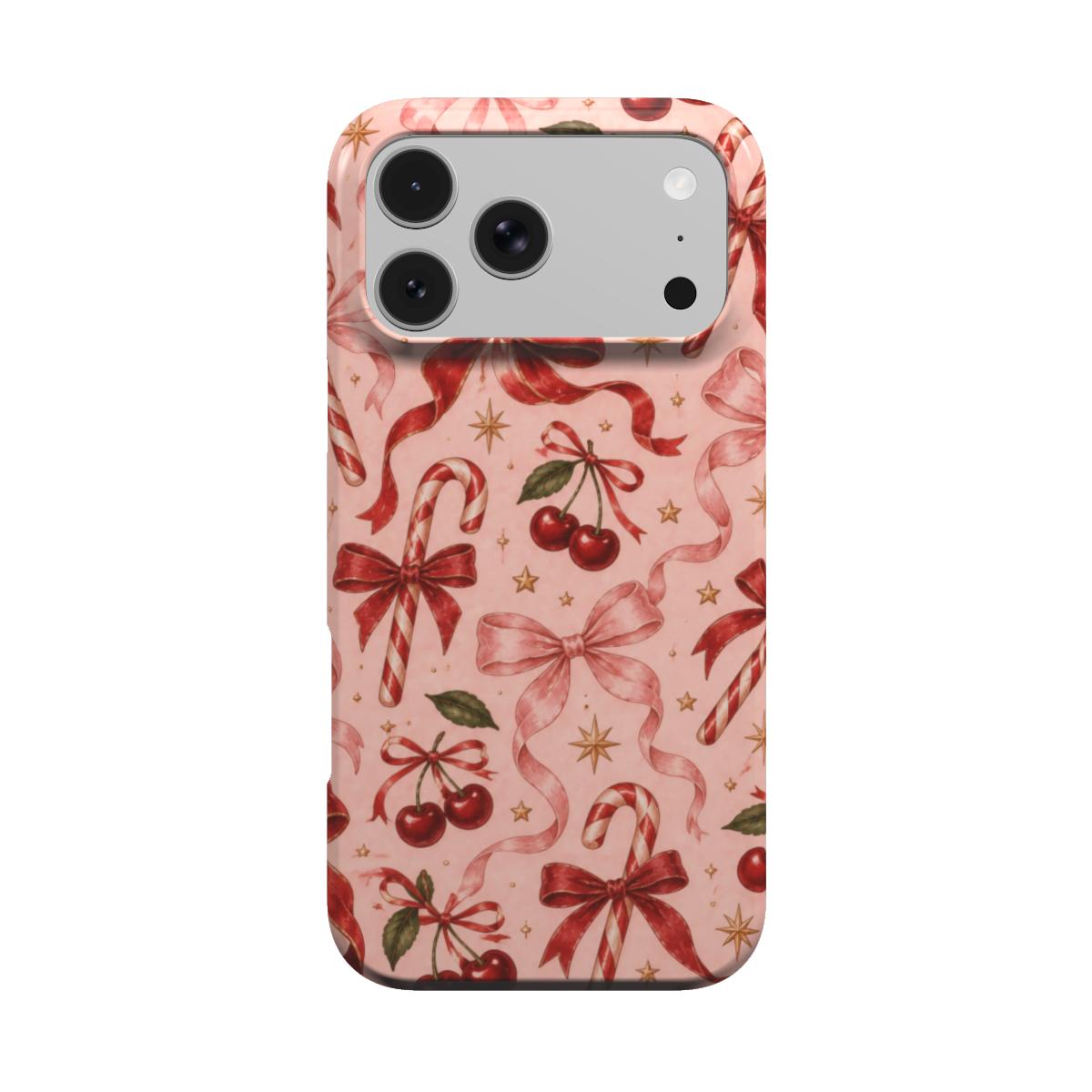 Candy Canes & Cherries phone case – MagSafe iPhone case, front view