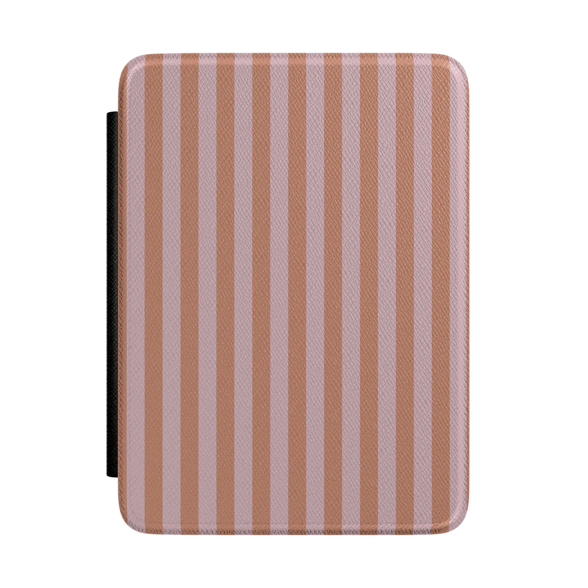 Caramel Lilac Stripe Kindle case — caramel and lilac stripe print