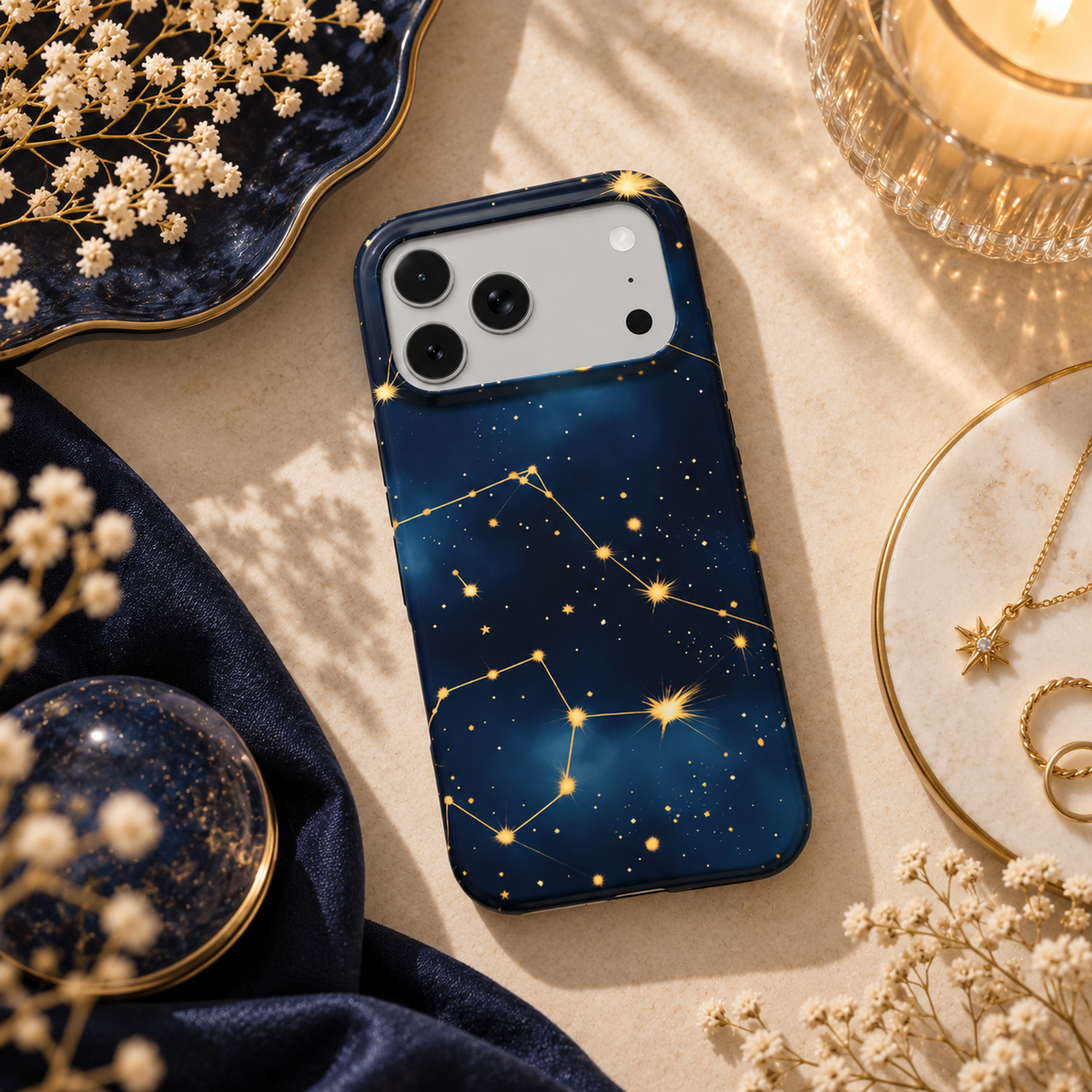 Celestial Constellations phone case – MagSafe iPhone case, lifestyle photo