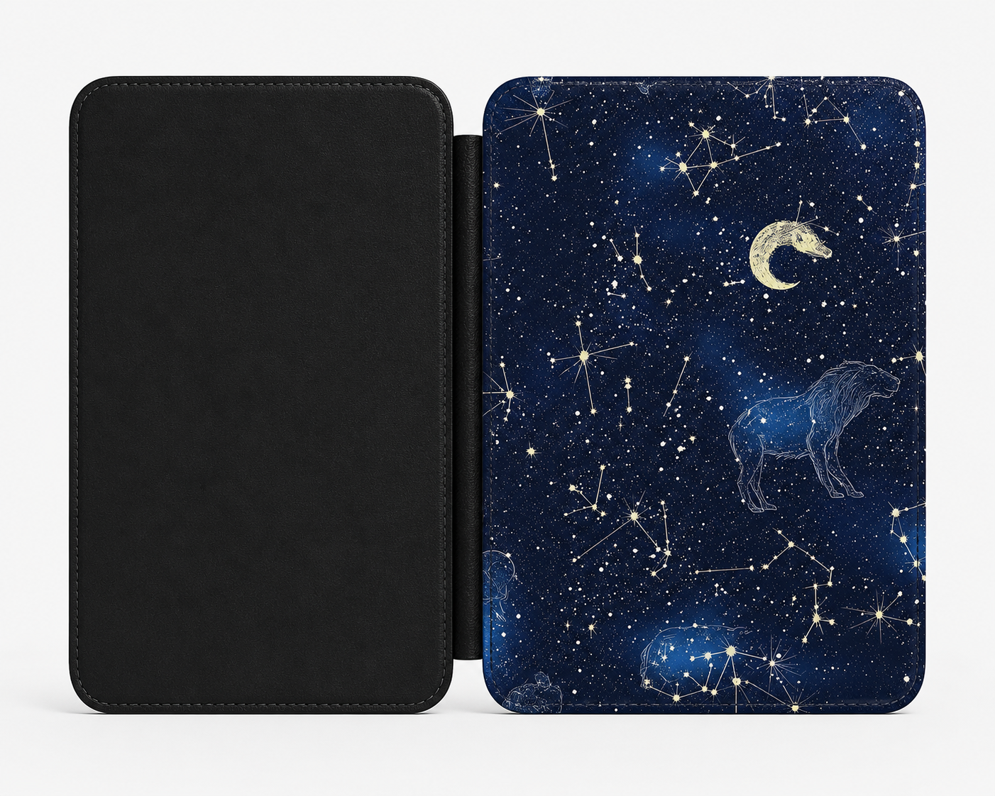 Celestial Stallion Kindle case front cover — mystical horse and stars print