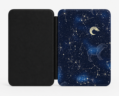 Celestial Stallion Kindle case front cover — mystical horse and stars print