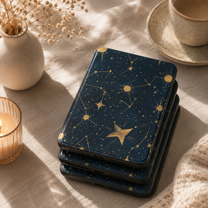 Celestial star chart Kindle case front cover — night-sky constellation print