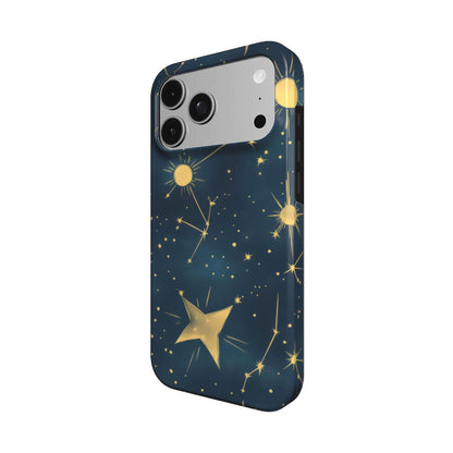Celestial Star Chart phone case – MagSafe iPhone case, angled view