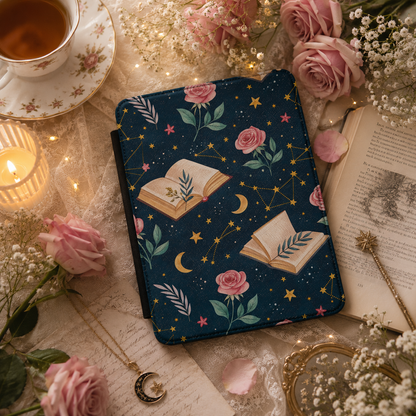 Celestial Storybook Kindle case front cover — night-sky storybook print
