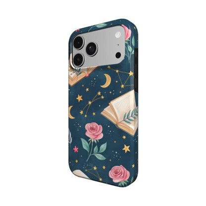 Celestial Storybook phone case – MagSafe iPhone case, angled view