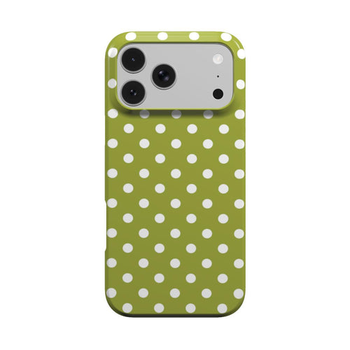 Chartreuse Polka Dot phone case – MagSafe iPhone case, front view