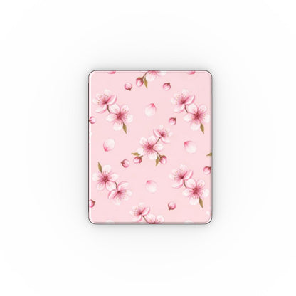 Cherry blossom iPad case open, showing the stand fold and interior