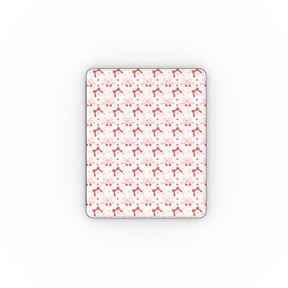 Cherry bows iPad case open, showing the stand fold and interior