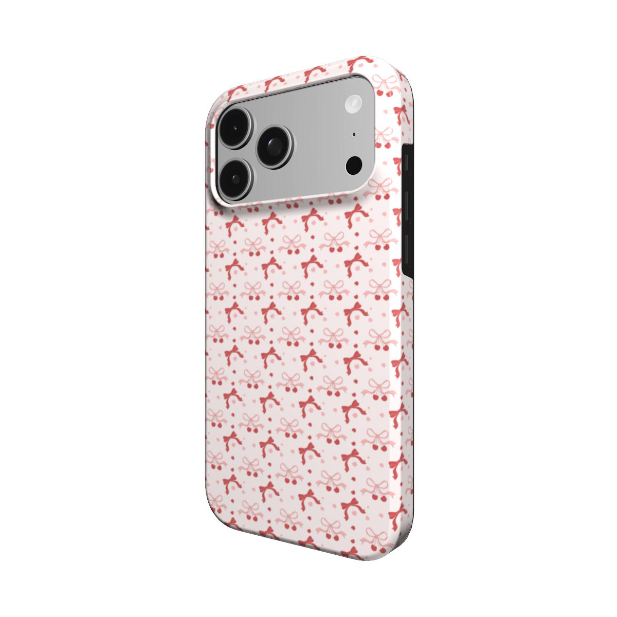 Cherry Bows phone case – MagSafe iPhone case, detail view