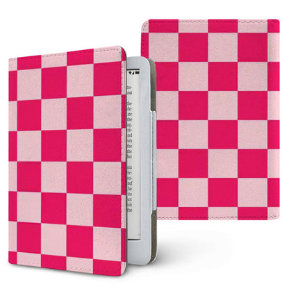 Cherry Checkerboard Kindle case, printed front and back, fits Kindle Paperwhite 6.8 and 7 inch and Colorsoft