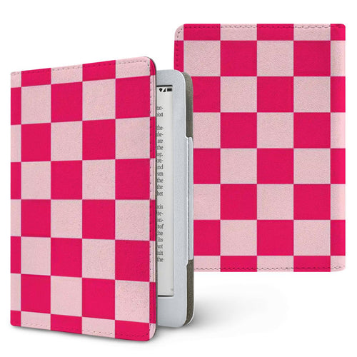 Cherry Checkerboard Kindle case, printed front and back, fits Kindle Paperwhite 6.8 and 7 inch and Colorsoft
