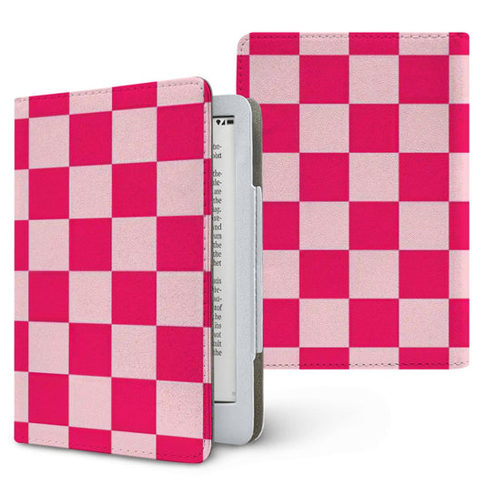Cherry Checkerboard Kindle case, printed front and back, fits Kindle Paperwhite 6.8 and 7 inch and Colorsoft