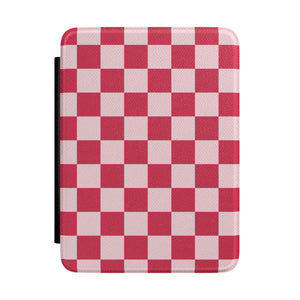 Cherry Checkerboard Kindle Case — Red & Pink Print