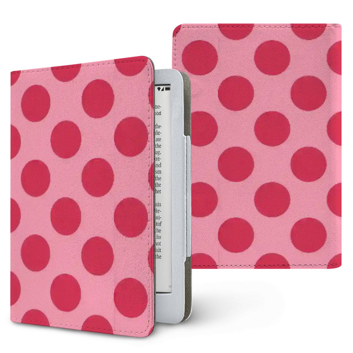 Cherry Red Polka Dot Kindle case, printed front and back, fits Kindle Paperwhite 6.8 and 7 inch and Colorsoft