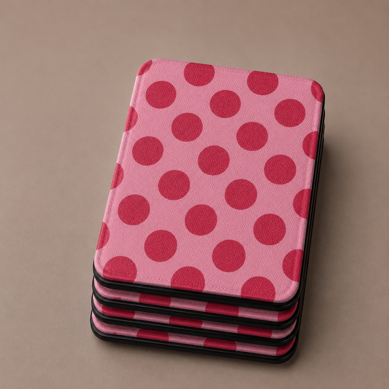 Cherry red polka dot Kindle case with elastic hand strap — Atelier rose ground print