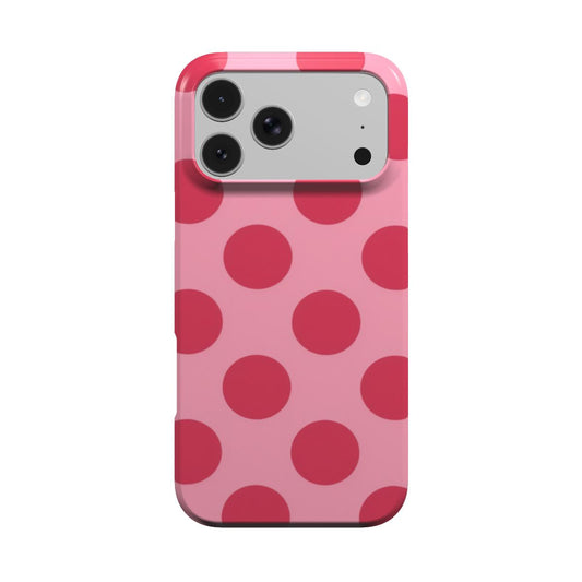 Cherry Red Polka Dot phone case – MagSafe iPhone case, front view