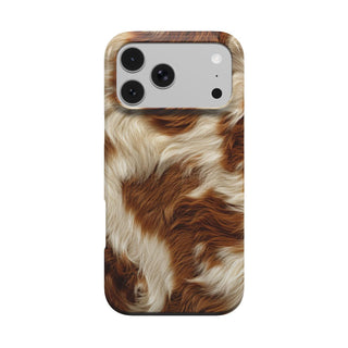 Chestnut Cowhide phone case – MagSafe iPhone case, front view
