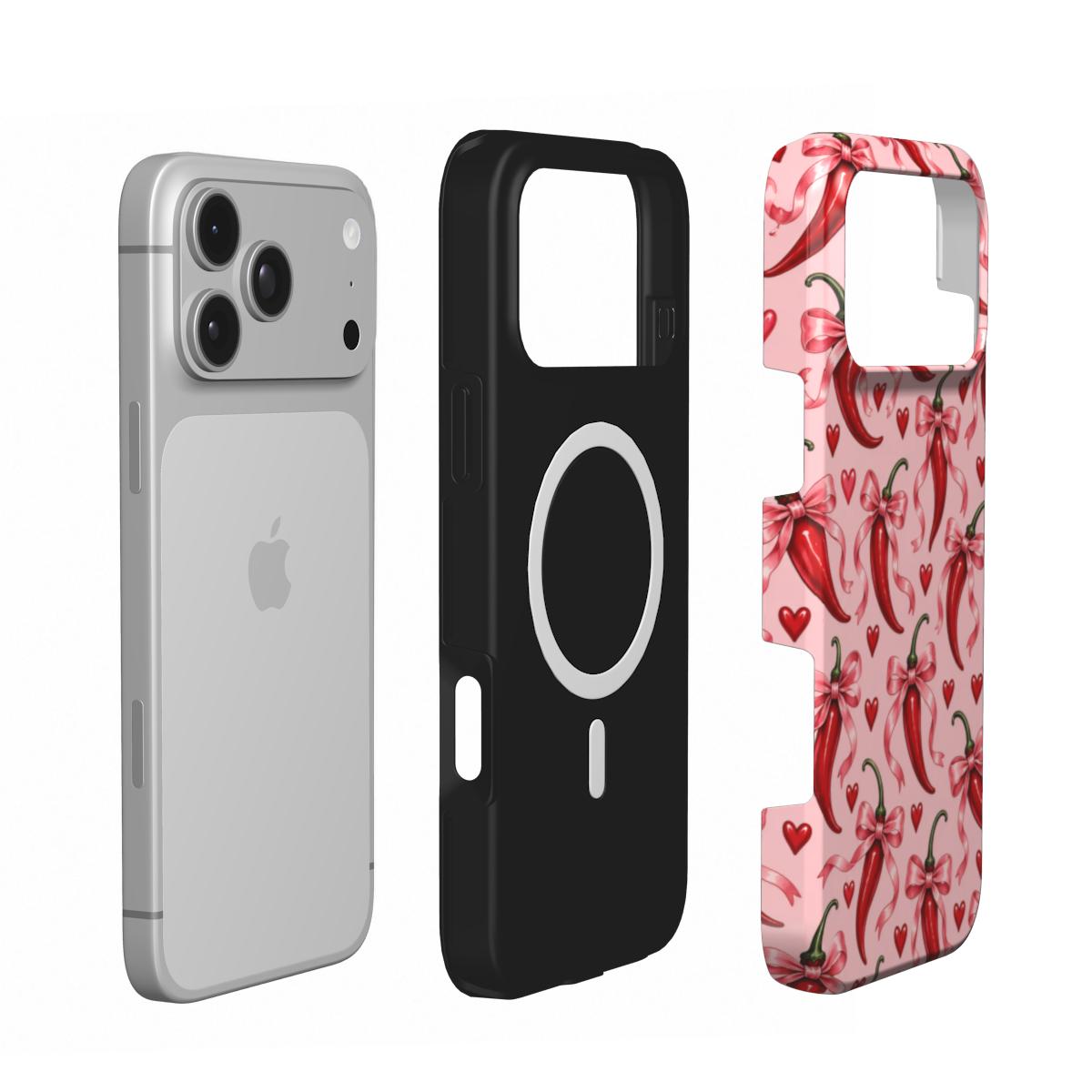 Chili Peppers & Bows phone case – MagSafe iPhone case, second detail view