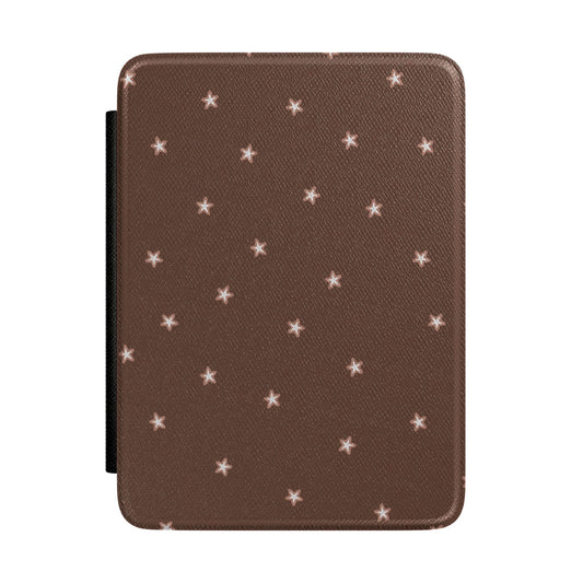 Chocolate Brown Mini Star Kindle Case - front view