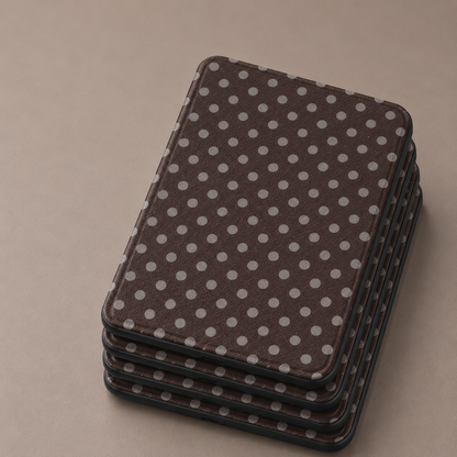 Dark chocolate brown polka dot Kindle Paperwhite case — Maison Noir vintage gift for her