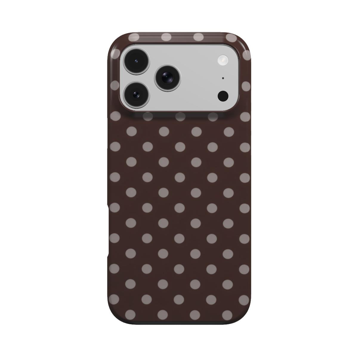 Chocolate Polka Dot phone case – MagSafe iPhone case, front view