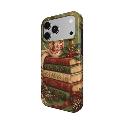 Christmas Book Stack phone case – MagSafe iPhone case, detail view