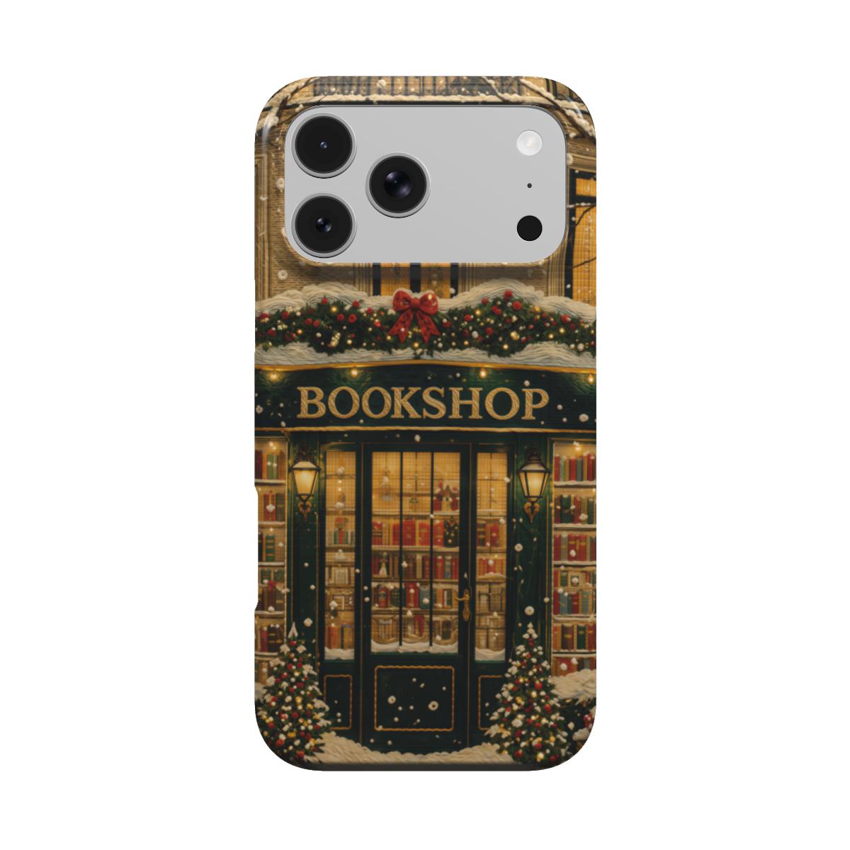 Christmas Bookshop phone case – MagSafe iPhone case, front view