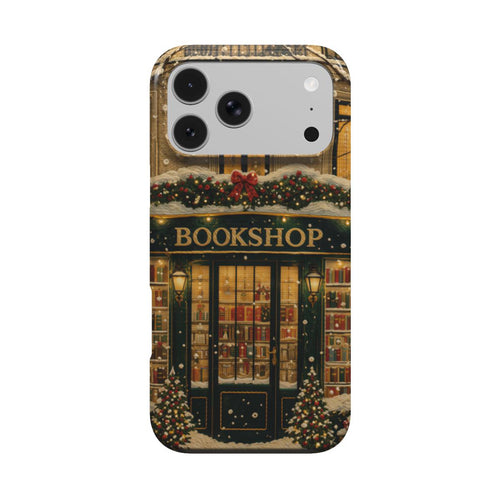 Christmas Bookshop phone case – MagSafe iPhone case, front view