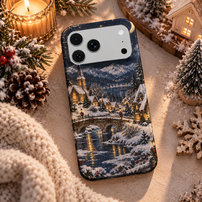 Christmas Village phone case – MagSafe iPhone case, lifestyle photo