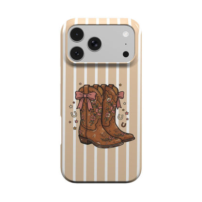 Coquette Cowboy Boots phone case – MagSafe iPhone case, front view
