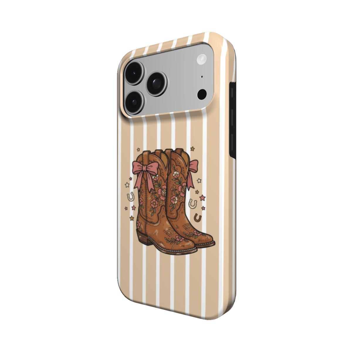 Coquette Cowboy Boots phone case – MagSafe iPhone case, detail view