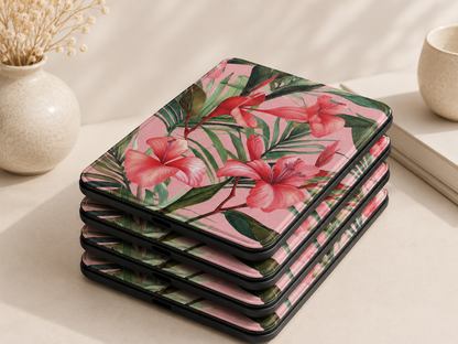 Coral hibiscus Kindle case — additional view