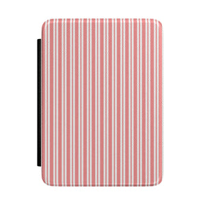 Coral Ticking Stripe Kindle Case